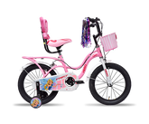 Hero Fairy 16T Bicycle for Kids with Mudguard and Training Wheel | Single Speed | Easy Self Assembly | Rigid Fork | Pink-White | Ideal for Girls